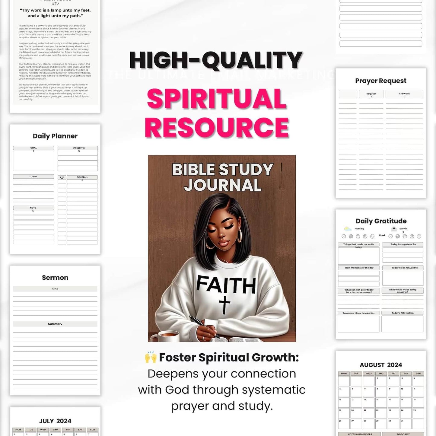 ๐ Bible Study Journal with Resell Rights | PLR & MRR - Deepen Your Faith Journey!