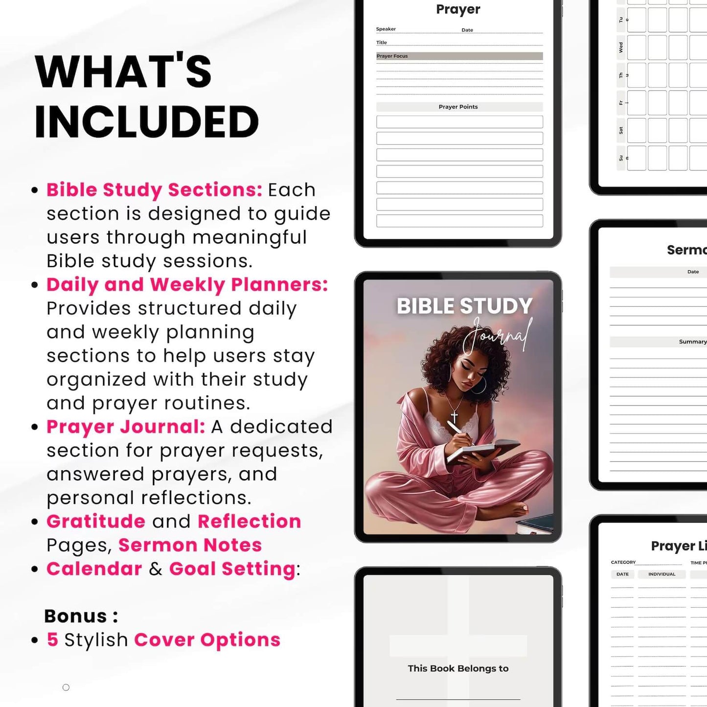 ๐ Bible Study Journal with Resell Rights | PLR & MRR - Deepen Your Faith Journey!