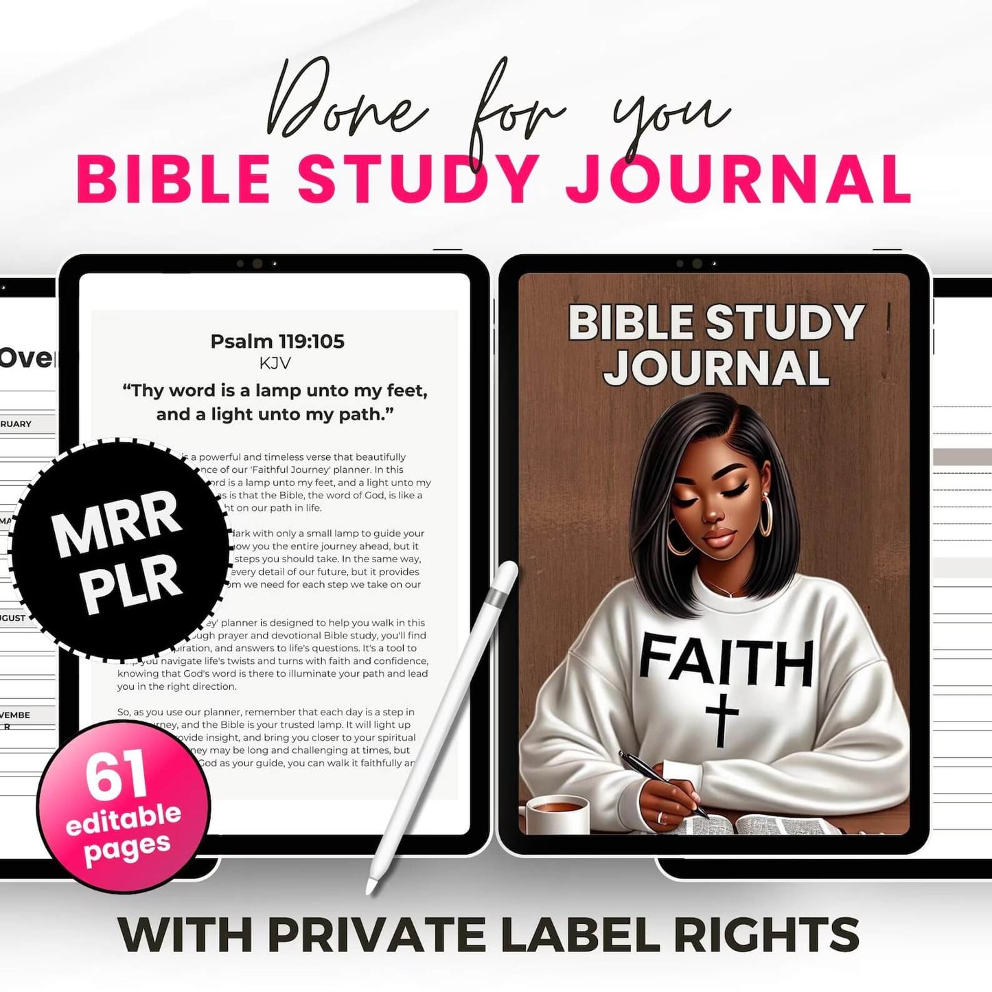 ๐ Bible Study Journal with Resell Rights | PLR & MRR - Deepen Your Faith Journey!