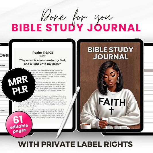 π Bible Study Journal with Resell Rights | PLR & MRR - Deepen Your Faith Journey!